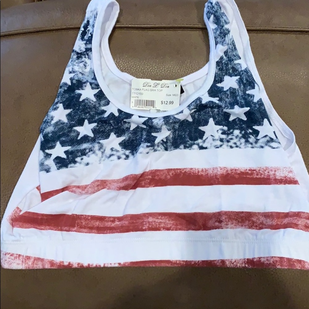 American Flag Crop Top/Bra